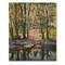 Designart - Mysterious House By The River In The Woods - Lake House Print on Natural Pine Wood